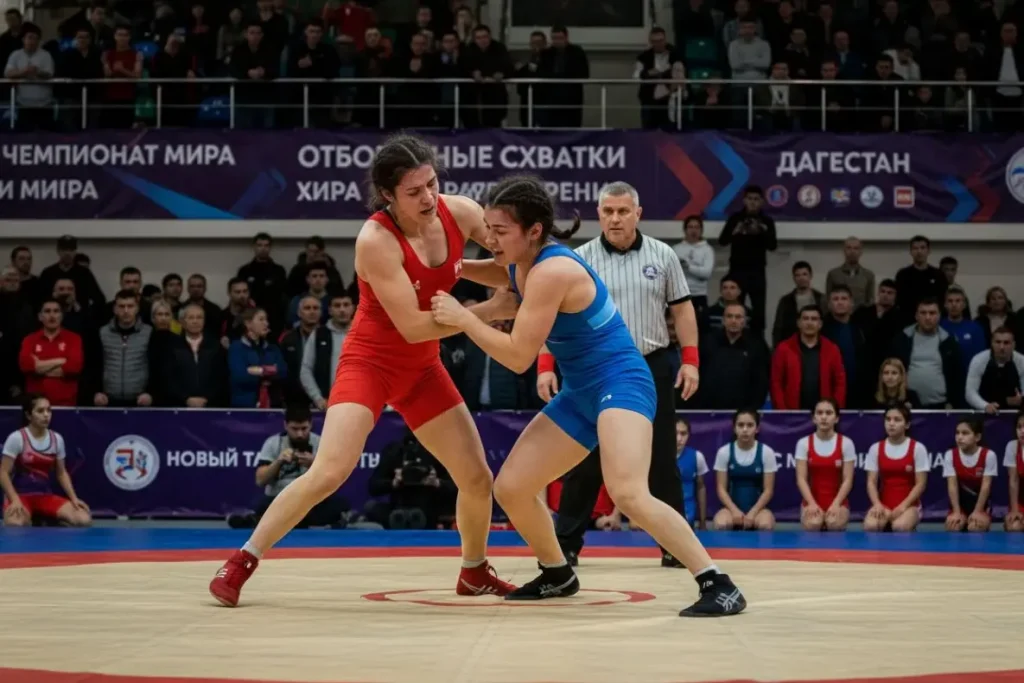 Женская борьба в Дагестане: отборочные схватки и новые таланты к мировому чемпионату Женская борьба в Дагестане: отборочные схватки и новые таланты к мировому чемпионату